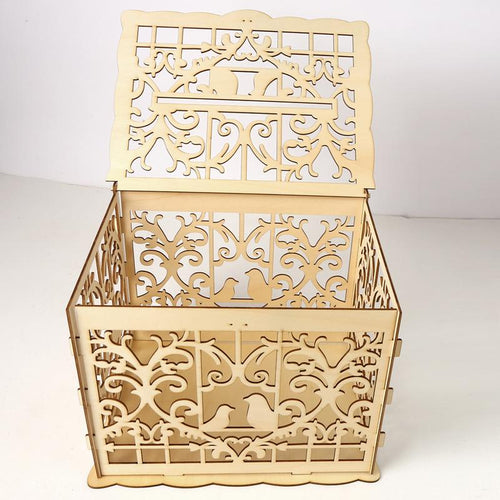Wooden wedding gift box wooden card