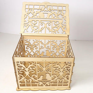 Wooden wedding gift box wooden card