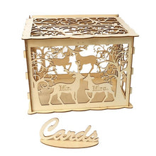 Load image into Gallery viewer, Wooden wedding gift box wooden card