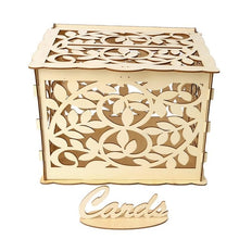 Load image into Gallery viewer, Wooden wedding gift box wooden card