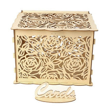 Load image into Gallery viewer, Wooden wedding gift box wooden card