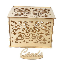 Load image into Gallery viewer, Wooden wedding gift box wooden card