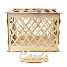 Load image into Gallery viewer, Wooden wedding gift box wooden card