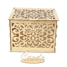 Load image into Gallery viewer, Wooden wedding gift box wooden card
